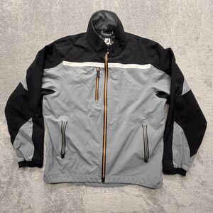 FootJoy DryJoys Tour XP Jacket Mens Medium Gray Black Waterproof Windproof‎ Golf